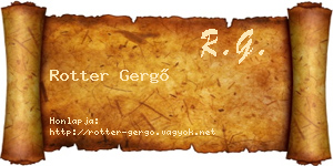Rotter Gergő névjegykártya